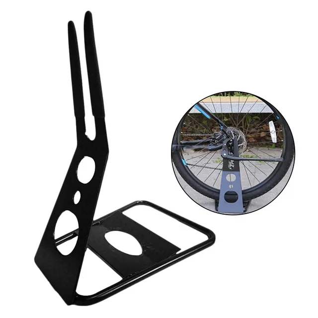 Solid Bicycle Parking Rack Floor Type Hub Mounted Floor Parking Stand for Mountain Road Bike Indoor Outdoor Bicycle Storage