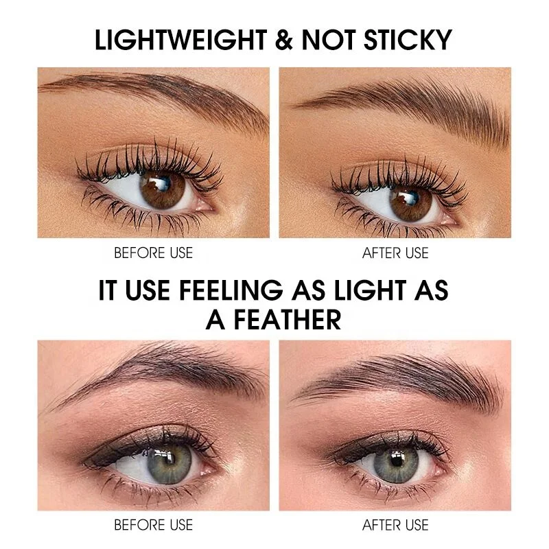 Langmanni Styling Brow Gel Waterproof Fix Wild Natural Waterproof Makeup Clear Vegan Eyebrow Glue Gel With 3D brush