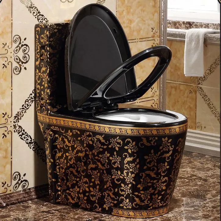 Bathroom sanitary ware one piece gold plated toilet