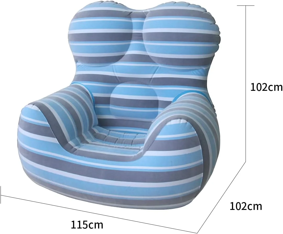 La Mamma Up5-6 Inflatable Chair Air Couch for Indoor & Outdoor Foldable Blow-Up Sofa for Bedroom Patio Backyard Camping Air Pump