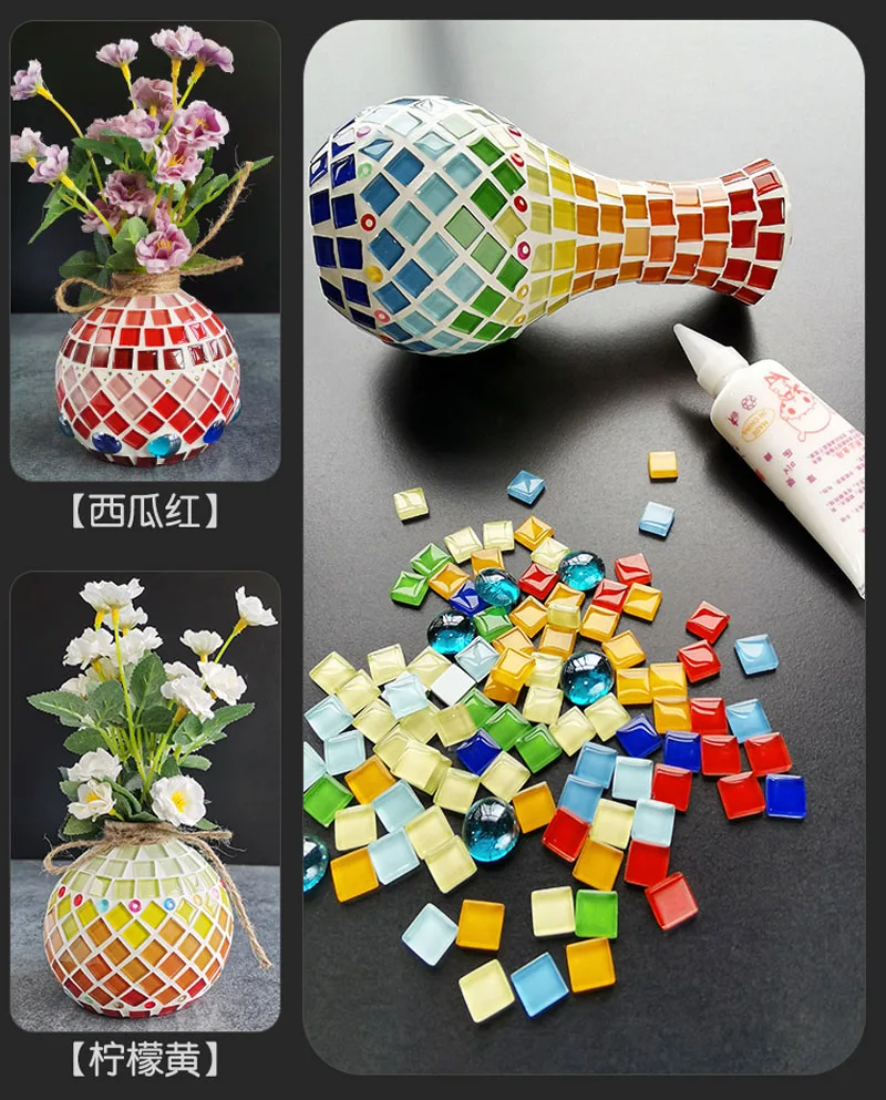 Handmade DIY Material Bag Semi-finished Product Making Vase Mosaic Creative Wooden Toy Ornament Family Decoration Children Gift