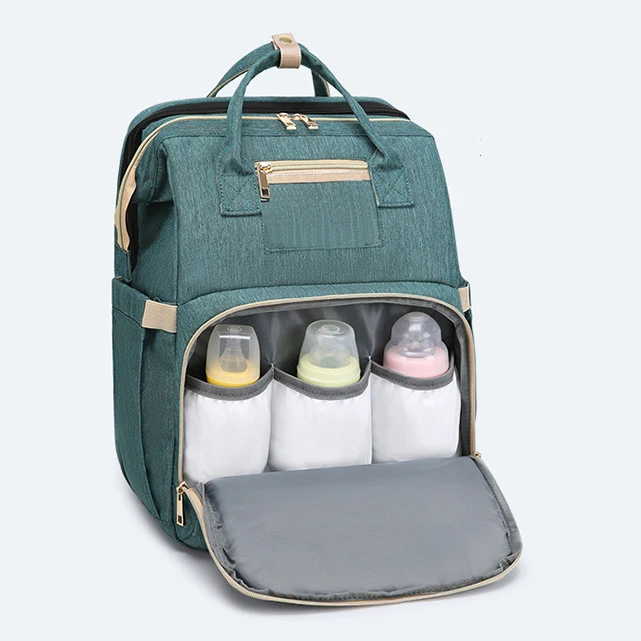 
diaper bag with baby changing bed custom LOGO multifunction waterproof usb mommy diaper backpack bag 