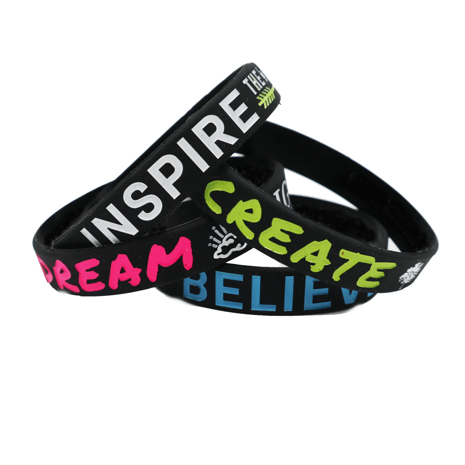 Stock Christian Products Motivational Back to School Silicone Bracelets Wristband Bracelets Glow In The Dark Wrist Band