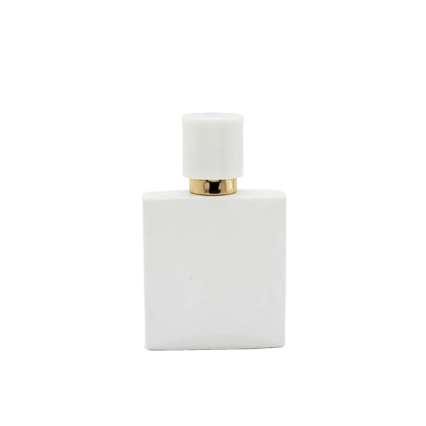 manufacturer fancy crimping white creative rectangle empty 50ml perfume glass bottle