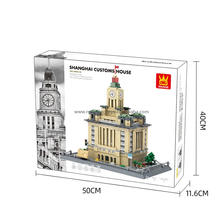 Wange 6231 Шанхайская модель таможенного строительства вид на городскую улицу DIY архитектурные игрушки для дома детские подарки наборы строительных блоков