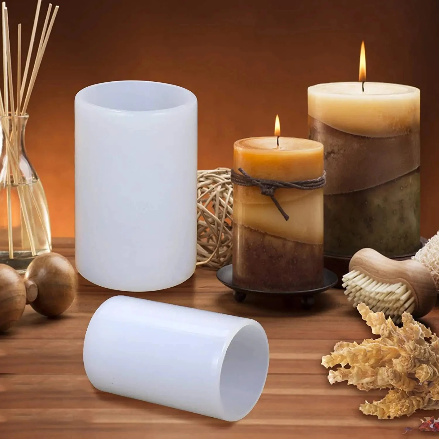 High quality floral aromatherapy gypsum candle silicone mold clip decorative mold