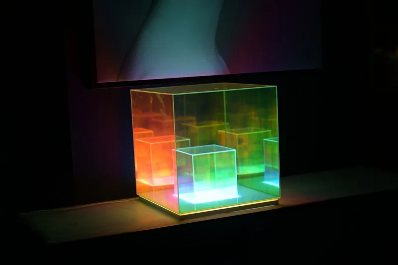 RGB 12.5cm modern desk decoration led night light Colorful cube acrylic light cube table lamp for bedroom