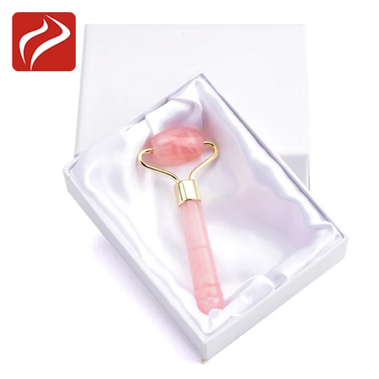 Handheld Rose Quartz Jade Roller Beauty Facial Massage Tool Rose Jade Roller