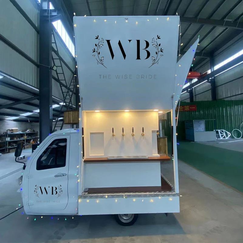Mobile Food Cart Tricycles Beer Truck Selling Beer And Wine For Weddings Parties