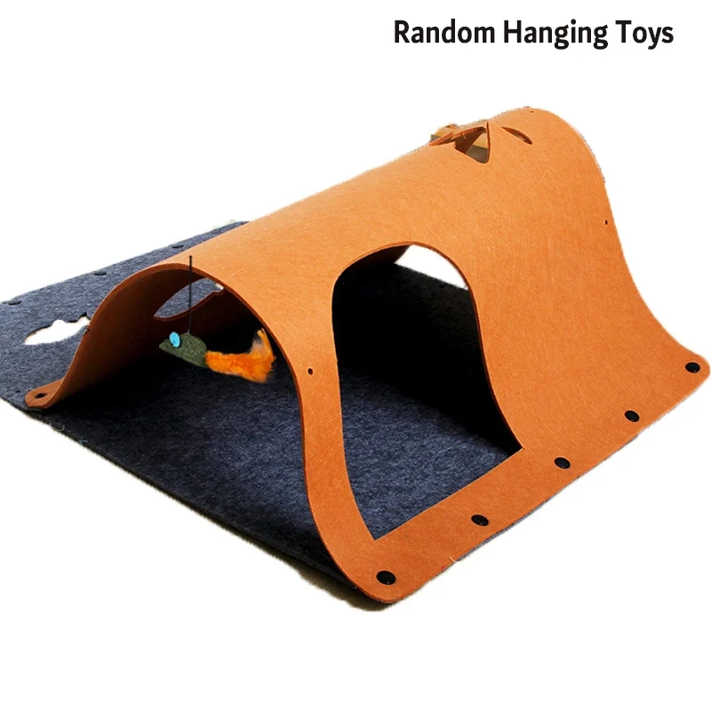 felt Cats Blanket Cat Tunnels Play, Mat Bed Mat Hunt and Chase Center for Kittens Cat Toy Activity Rug Toy Exercise