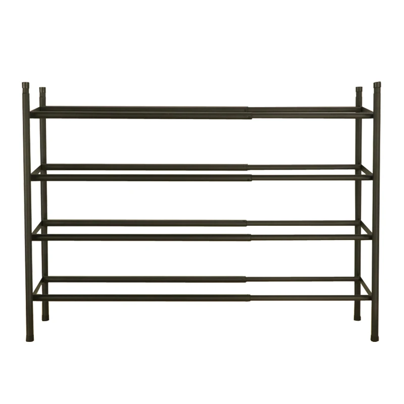 4-Tier Expandable Shoe Rack,Adjustable Shoe Shelf Storage Organizer Heavy Duty Metal Free Standing Shoe Rack for Entryway