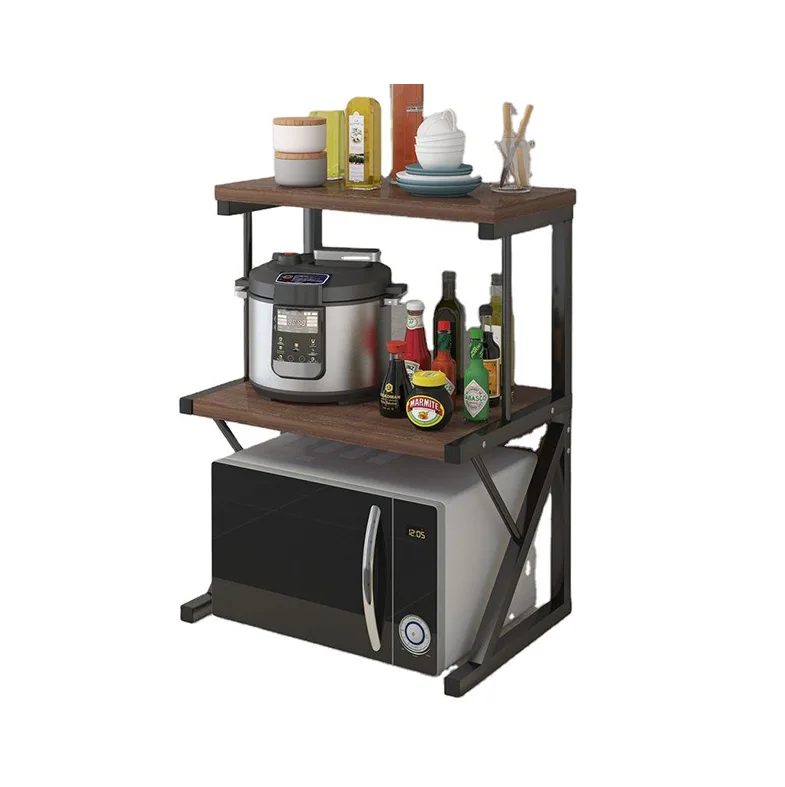 New modern hot selling multi layer stainless steel microwave oven storage cabinet kitchen shelf