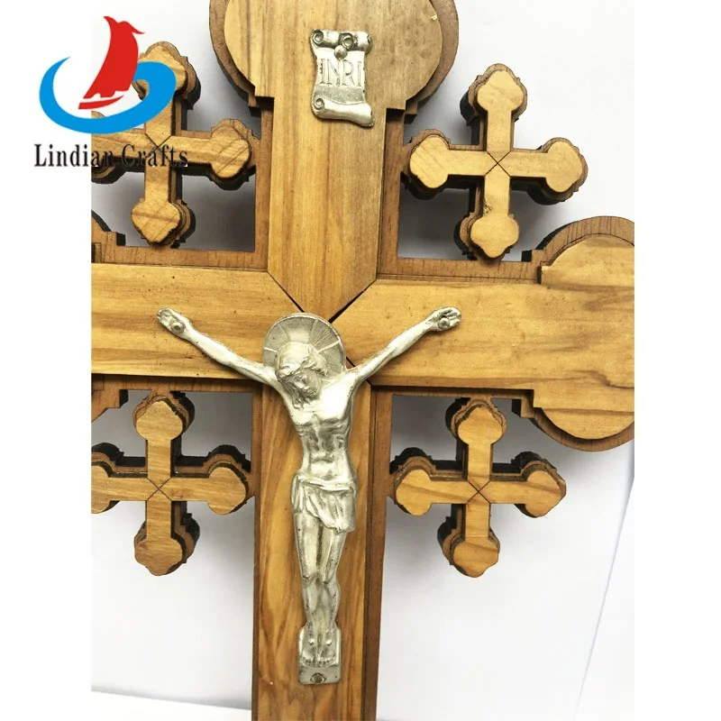 Wall Hanging Layered Olive Wood Crucifix Cross Wall Crucifix