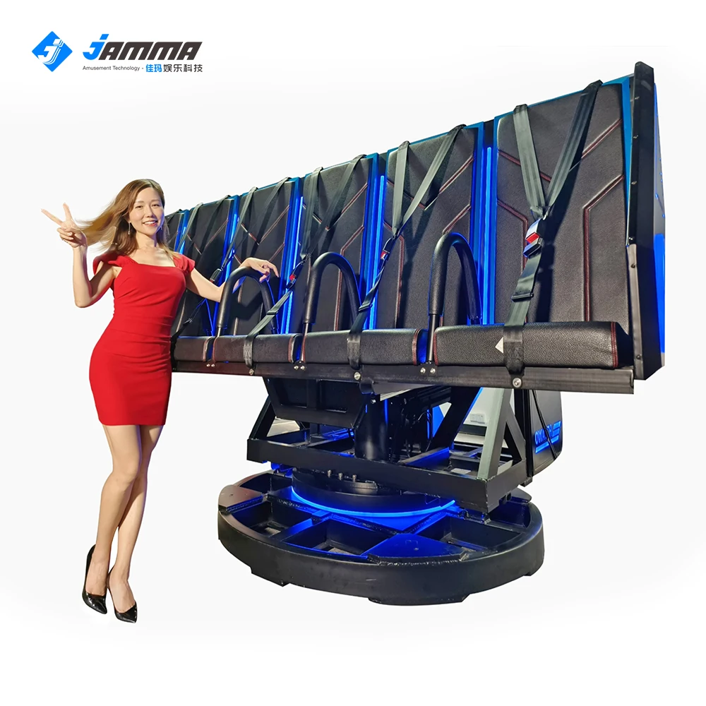 Newest Arrival X-Space Virtual Reality cinema  Amusement Park 9D VR Simulator 6 Player VR Bench Dynamic Seat Machine