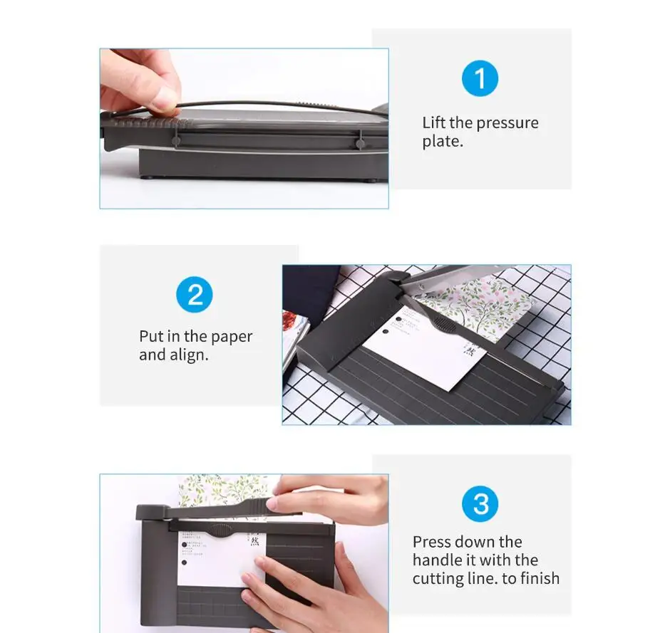 Mini Paper Trimmer Guillotine Cutter 6 Inch (160mm) Cut Length Desktop Paper Cutting Machine with Security Cutter Head for Craft