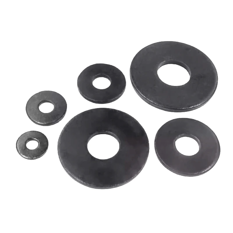 Black Grade 8 Metal Flat Washer, Meson Huasi Thickened Flat Washer M3M4M5M6M8M10M12M16-M30