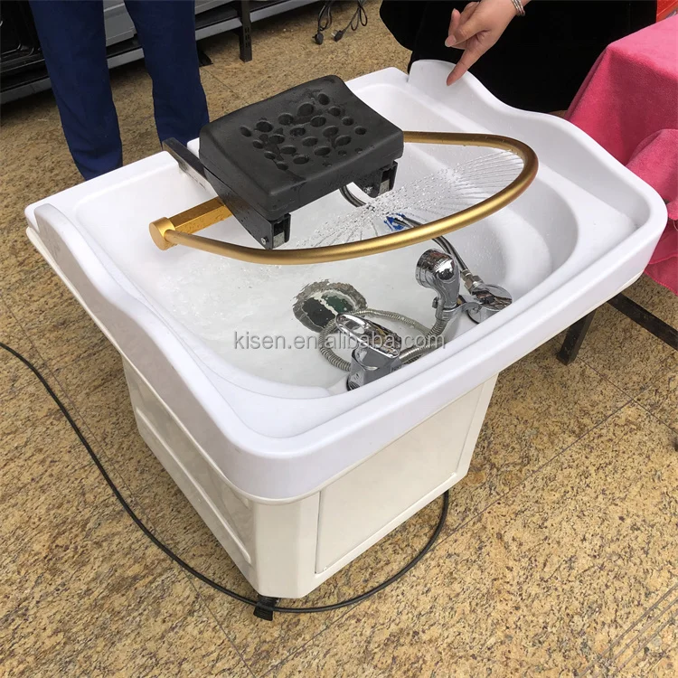 Kisen no need to connect plumbing Salon Furniture Hair Washing Movable Heating SPA Head Portable Shampoo Sink For Massage Bed