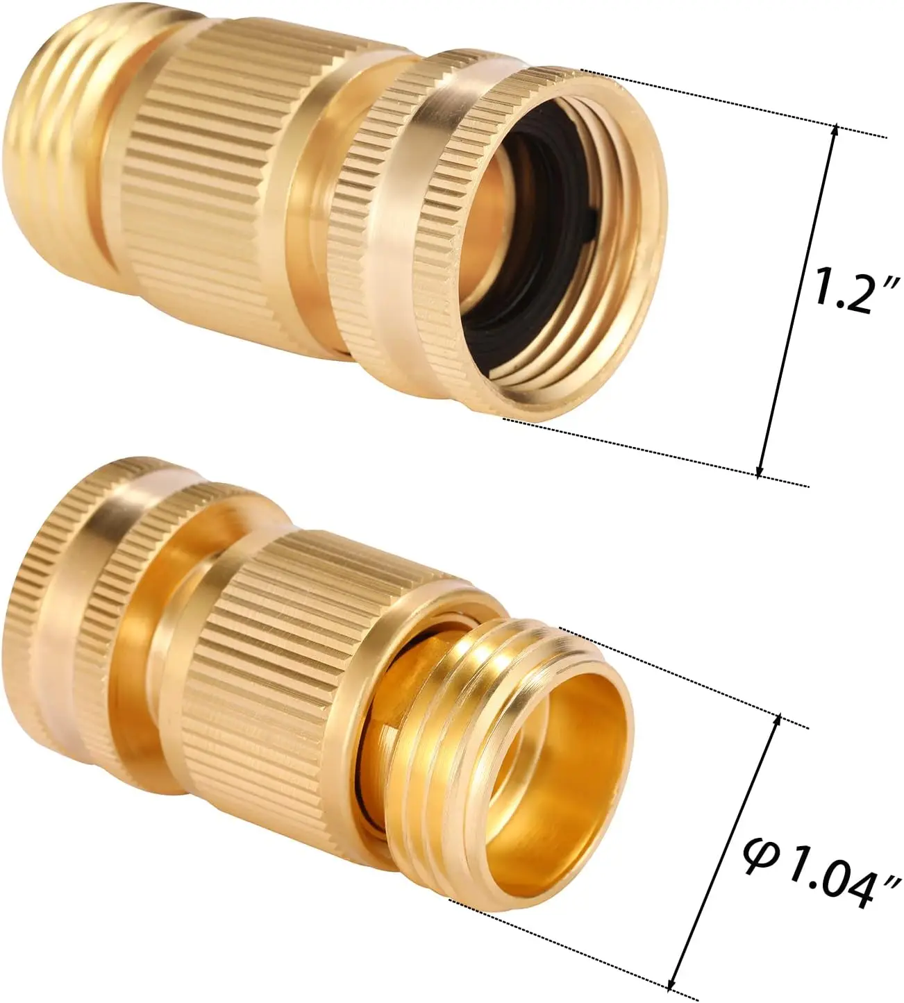 3/4 Inch Ght Solid Brass Garden Quick Coupling Hose Connector Nipple Water Hose Connectors