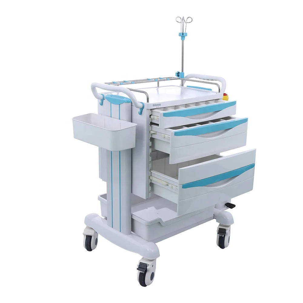 Китайское производство TC5002A, медицинская тележка из АБС, медицинская тележка, тележка для медсестер