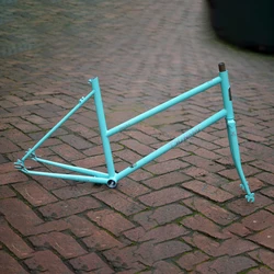 Lady Bicycle Frame Tsunami 24 Inch Bright Mint Green Small Retro Chrome Molybdenum Steel Bike Frameset Front 100mm Rear 120mm