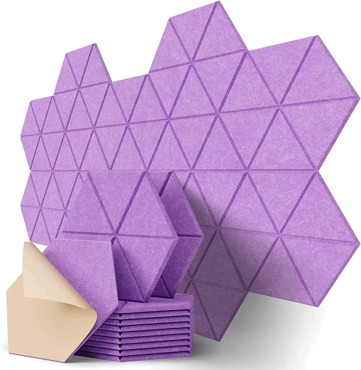 Sound-proof acoustic panels, decorative sound-proof wall panels, sound-absorbing tiles for home and office, white