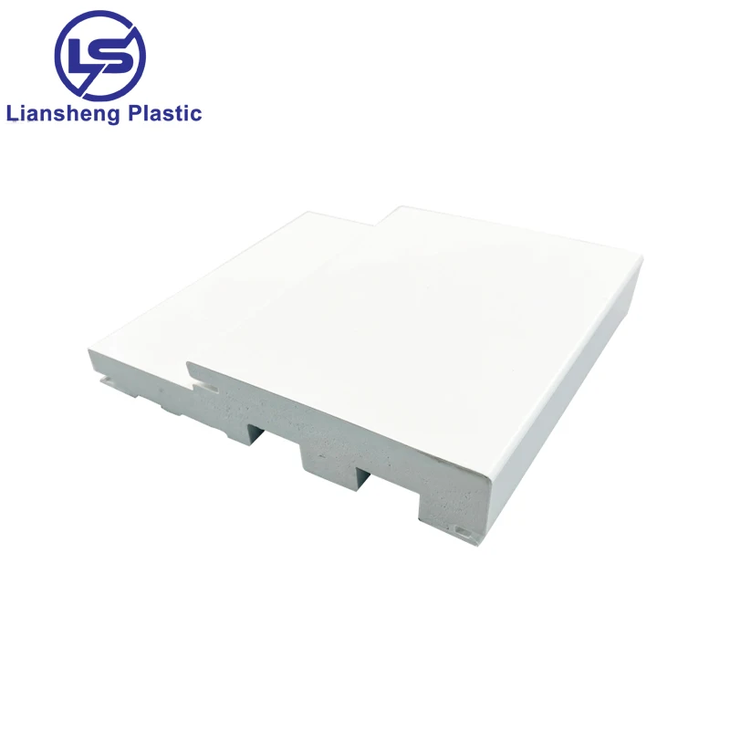 PVC Door Jambs Plastic Decorative Profile Foramed PVC Door Jamb White Plastic Baseboard Molding