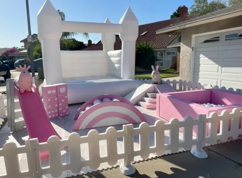 Soft play equipment set neutral color pink soft play equipment kids soft play package