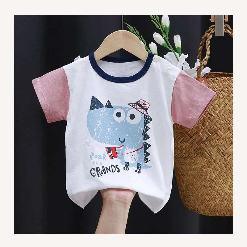 Baby Checkered Sleeve Tee Boys Girls Unisex Summer Plaid Short Sleeve Kids Check Print Cotton T-shirt