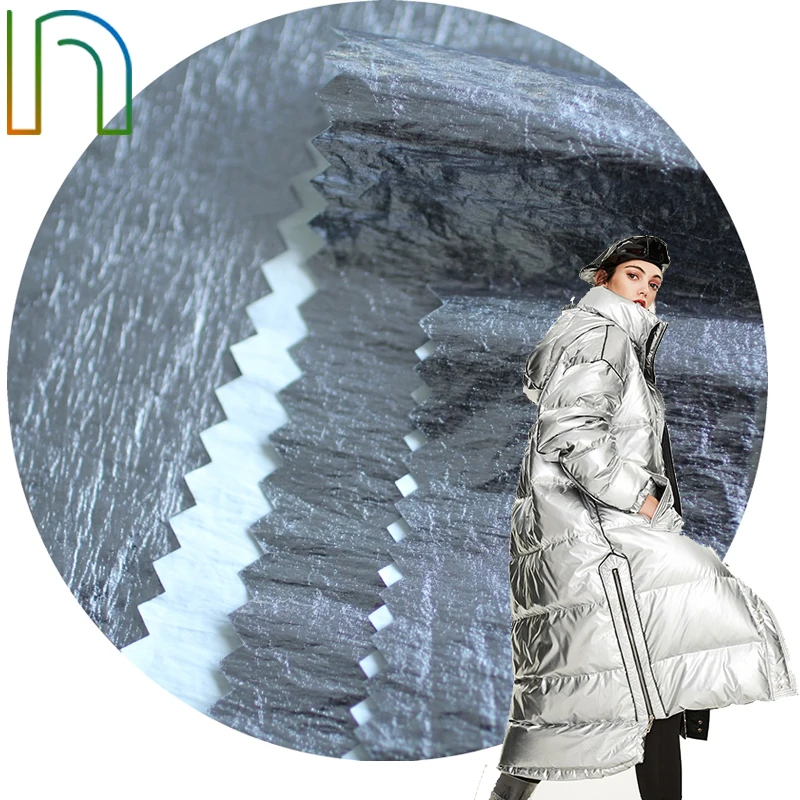 380t 100 Nylon Taffeta Gold Printing Fabric 20d Nylon Metal Silver Fashion Fabric For Coat