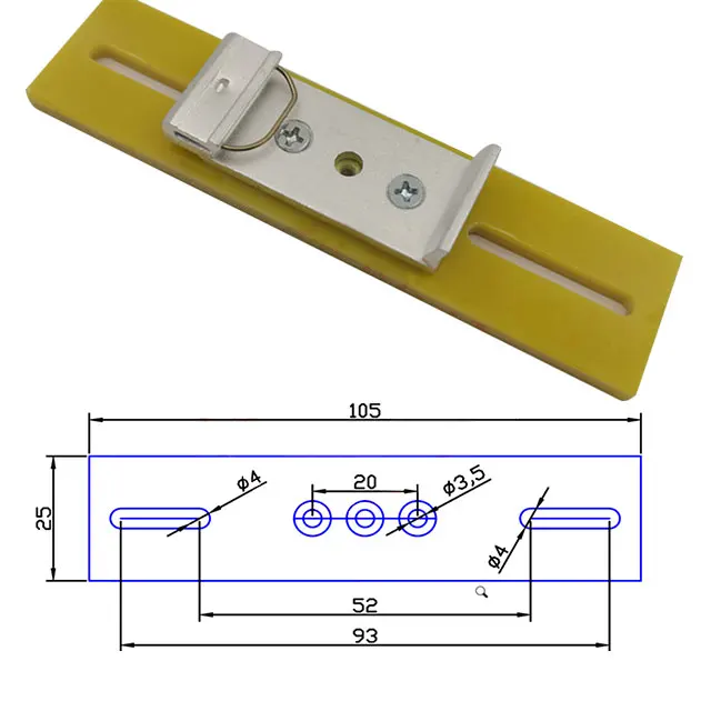 Universal Din Rail Kit,Din Rail Plates With Slots for Adjustable 35mm Rail Fixed Installation C45 Bracket