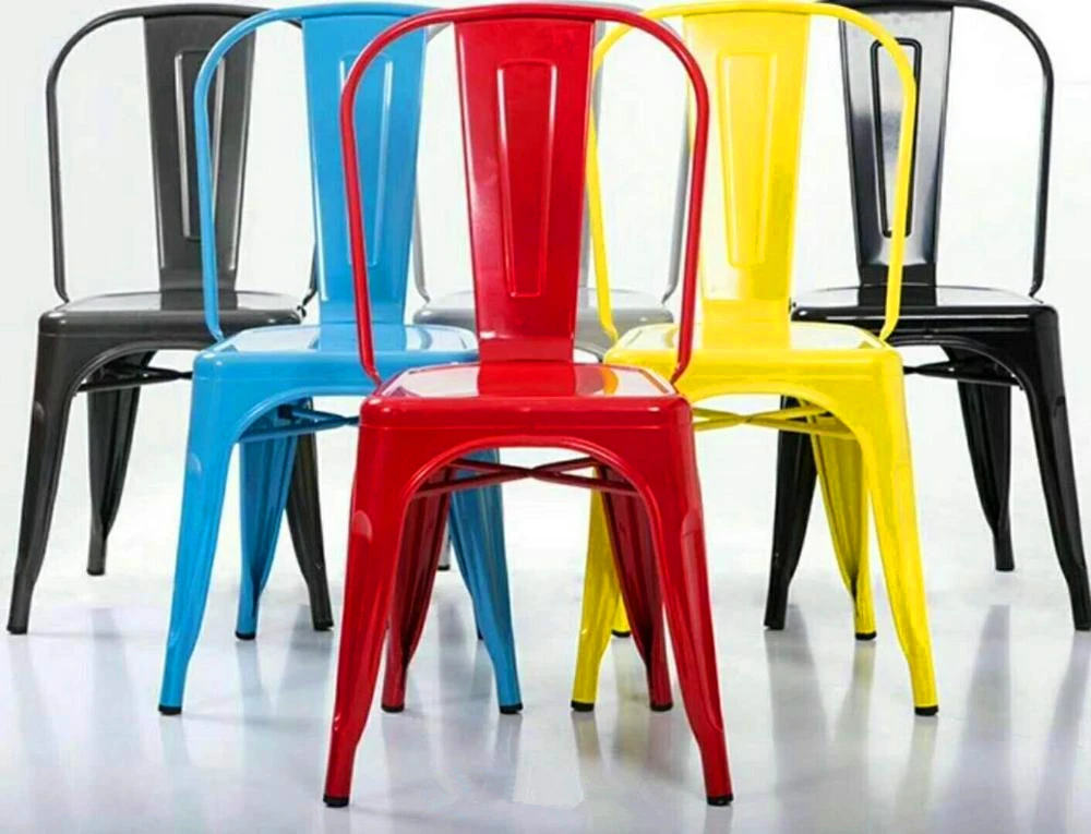 Wholesale Restaurant Industrial Metal Iron Steel Tolixs Chair in Copper/Gunmetal/colorful Industrial Style metal dining chair
