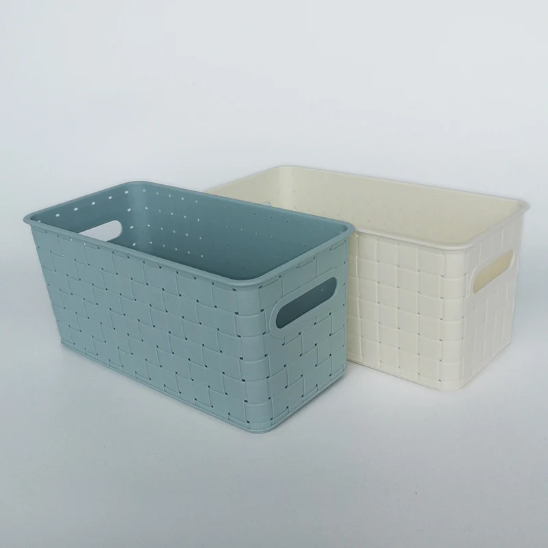 
SA-9106 Morden Plastic Bathroom Storage Basket With Handle PP Storage Basket 