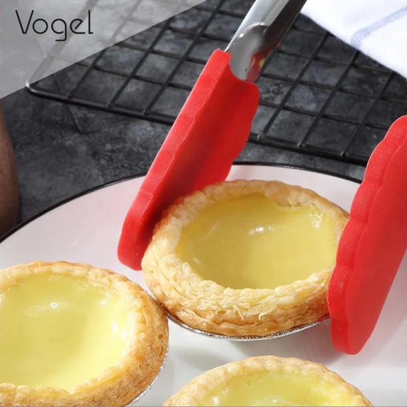 7 Inch Kitchen Small Silicone Tong Cooking Serving BBQ Bread Food Tongs Clip