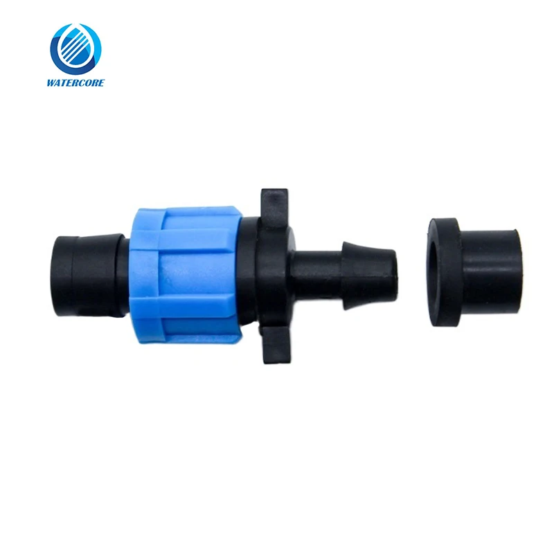Agricultural Drip Irrigation Dripline Fittings Lock Nut Drip Tape Offtake PVC Offtake For Drip Tape With Grommet Dn17*15