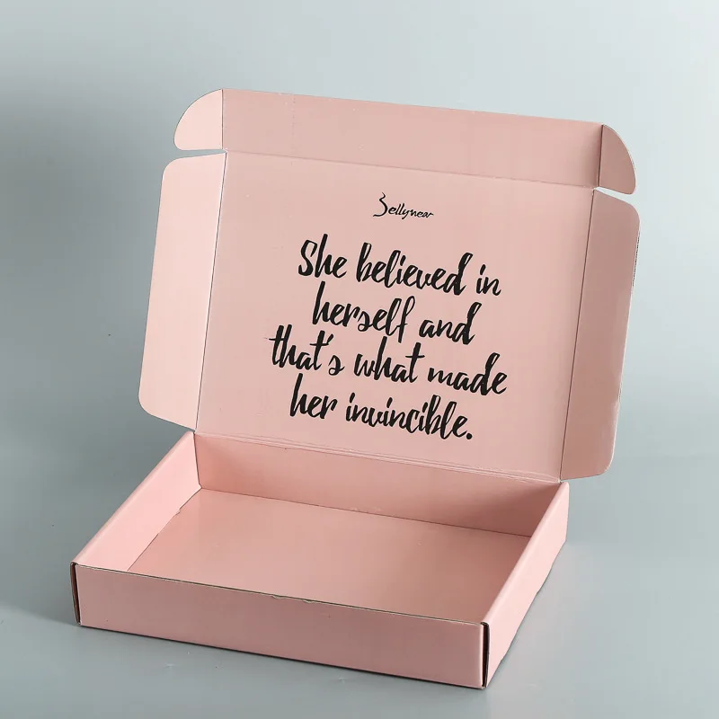 
Custom Logo Color Printing Corrugated Express Packaging Clothing Aircraft Box Double-sided Color Extra Hardened Box for Dress 