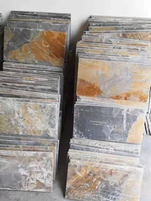 Villa Courtyard Floor Tiles Rust Blue Natural Antique Cultural Stone for Outdoor Terrace Non-Slip Bathroom Hotel Applications