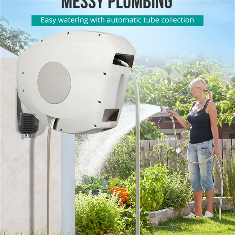 GRATENKRAFT Watering Holder Tool Equipment Portable  Gardening PVC Water Hose Pipe Reel