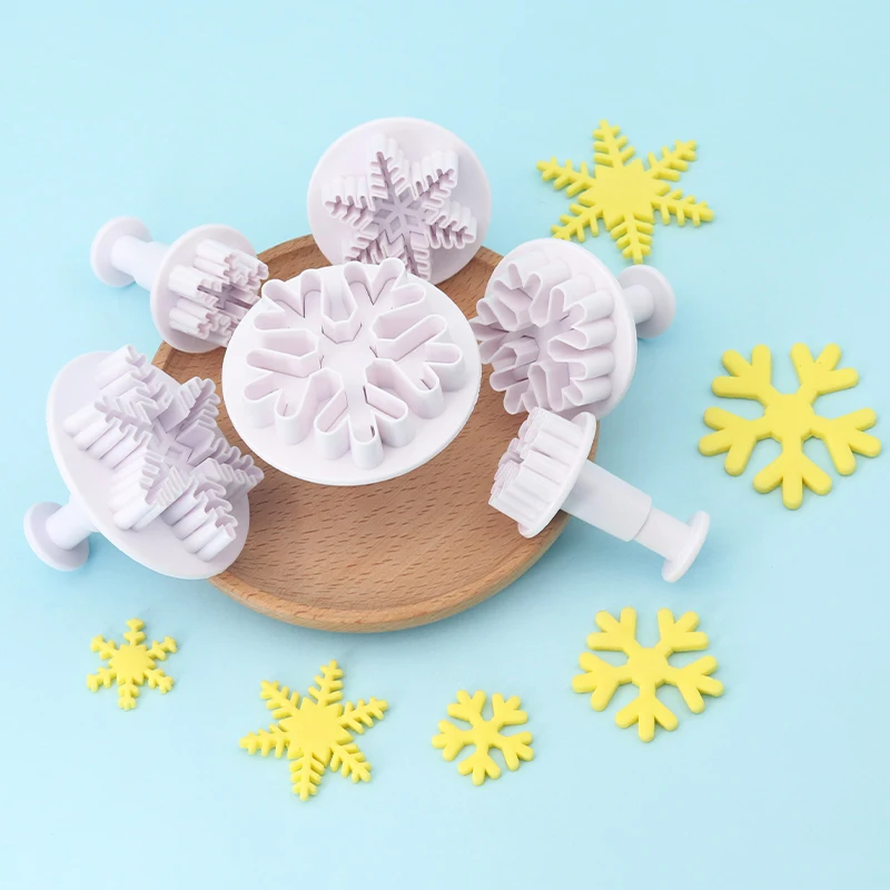 3Pcs/Set Christmas Cookie Cutter Coarse/fine Snowflake Shape Biscuit Molds Cake Decorate Tool Kitchen Accessories Baking Molds