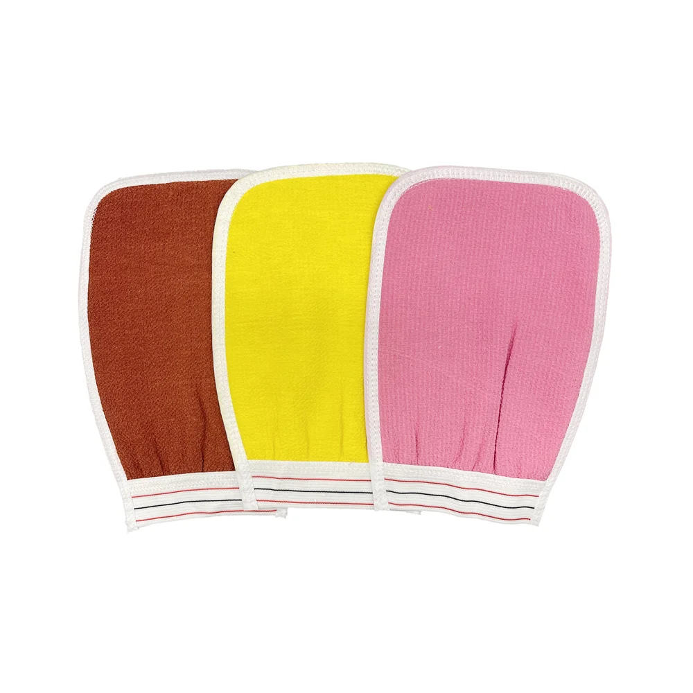Wholesale Body Scrubber Nylon Viscose Exfoliating Gloves Custom Exfoliating Bath Shower Gloves for Spa
