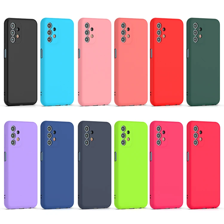 2.0mm silicone rubber case  for samsung A13  case shockproof soft microfiber cover for samsung A33 A53 A73 silicone case