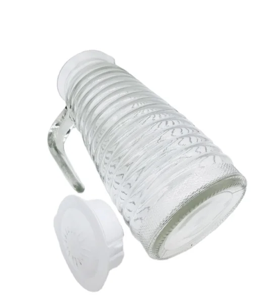 500ml handle crystal glass jug with plastic cover