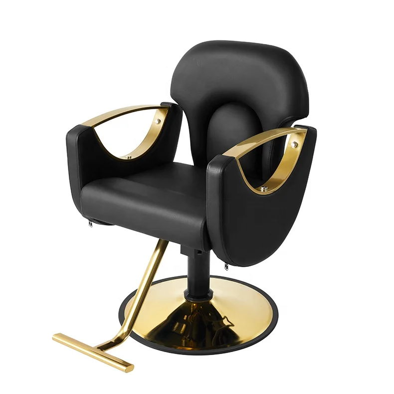black and gold vintage salon styling chairs big pump beauty women salon chair all reclining barber chair