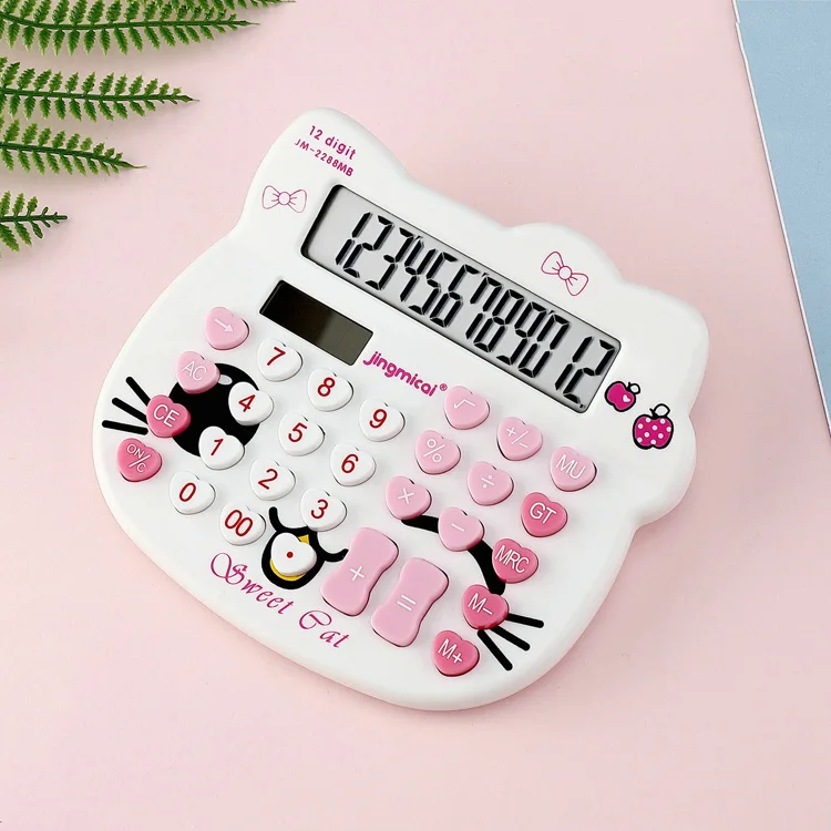 New cartoon Japanese Cute Kitty computer 12-Digit mini desktop portable button calculator for girls