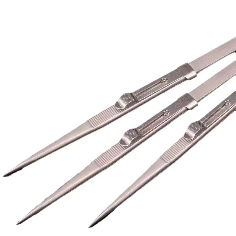 Stainless Steel Durable Adjustable Nail Tweezers Anti Slip Rhinestone Nail Sticker Pick up Nail Art Tweezers