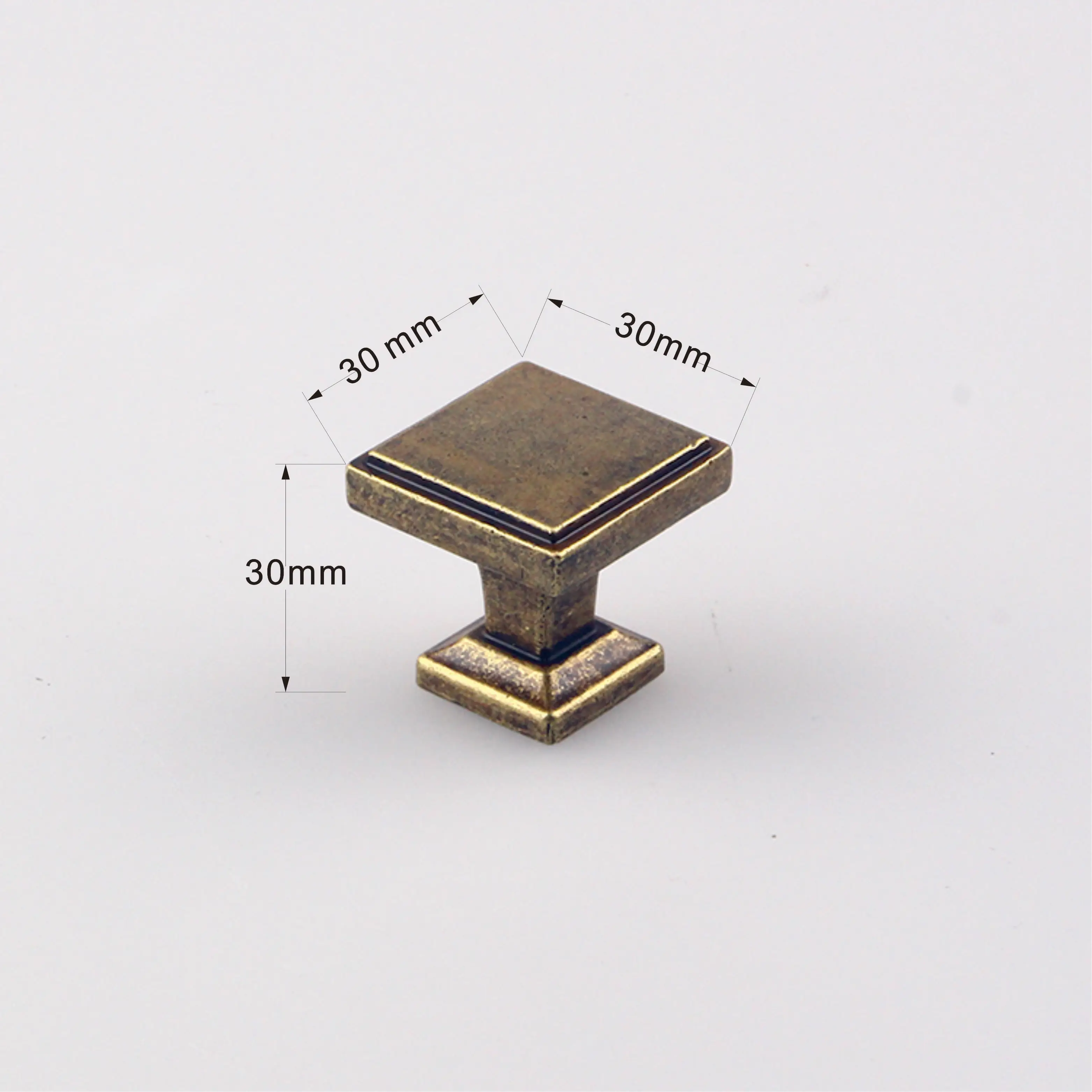 America style aged bonze zinc alloy square cabinet furniture knob handle