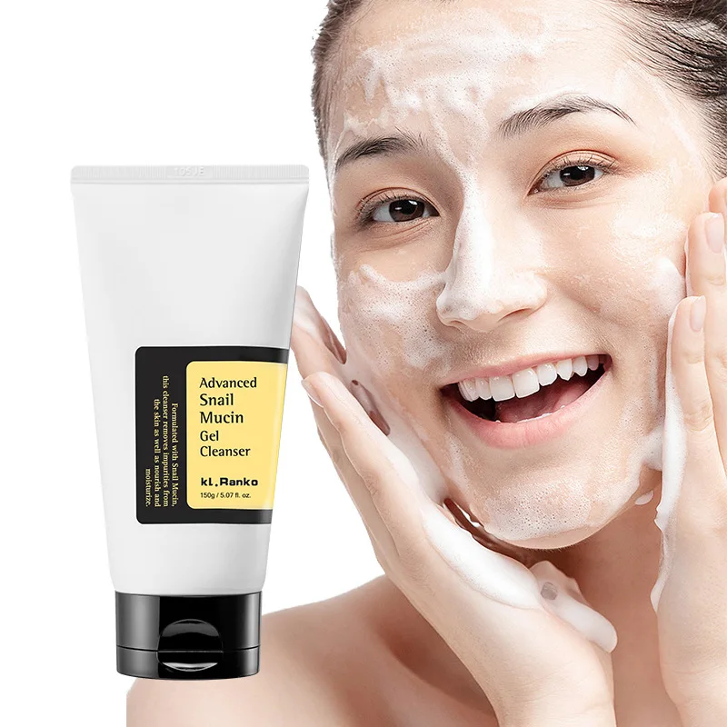 Private Label Korean Skincare Face Wash Hydrating Smoothing Facial Cleanser Advanced Snail Mucin Gel Cleanser