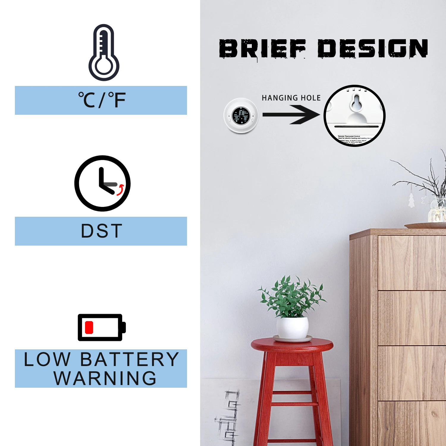 Energy-Saving  TUV certificated 16A/ 3680W wireless room remote control thermostat timer  programmable digital thermostat