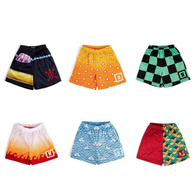 yellow color all over custom logo printing fashion basketball shorts