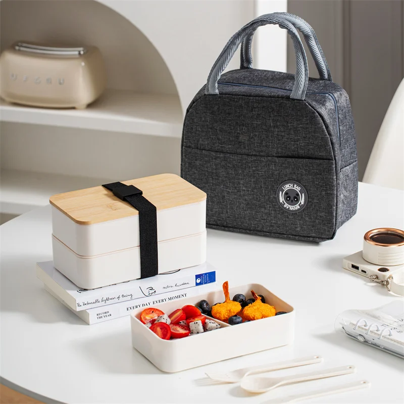 Environmentally degradable wheat straw portable picnic box belt lunch box office student heated lunch