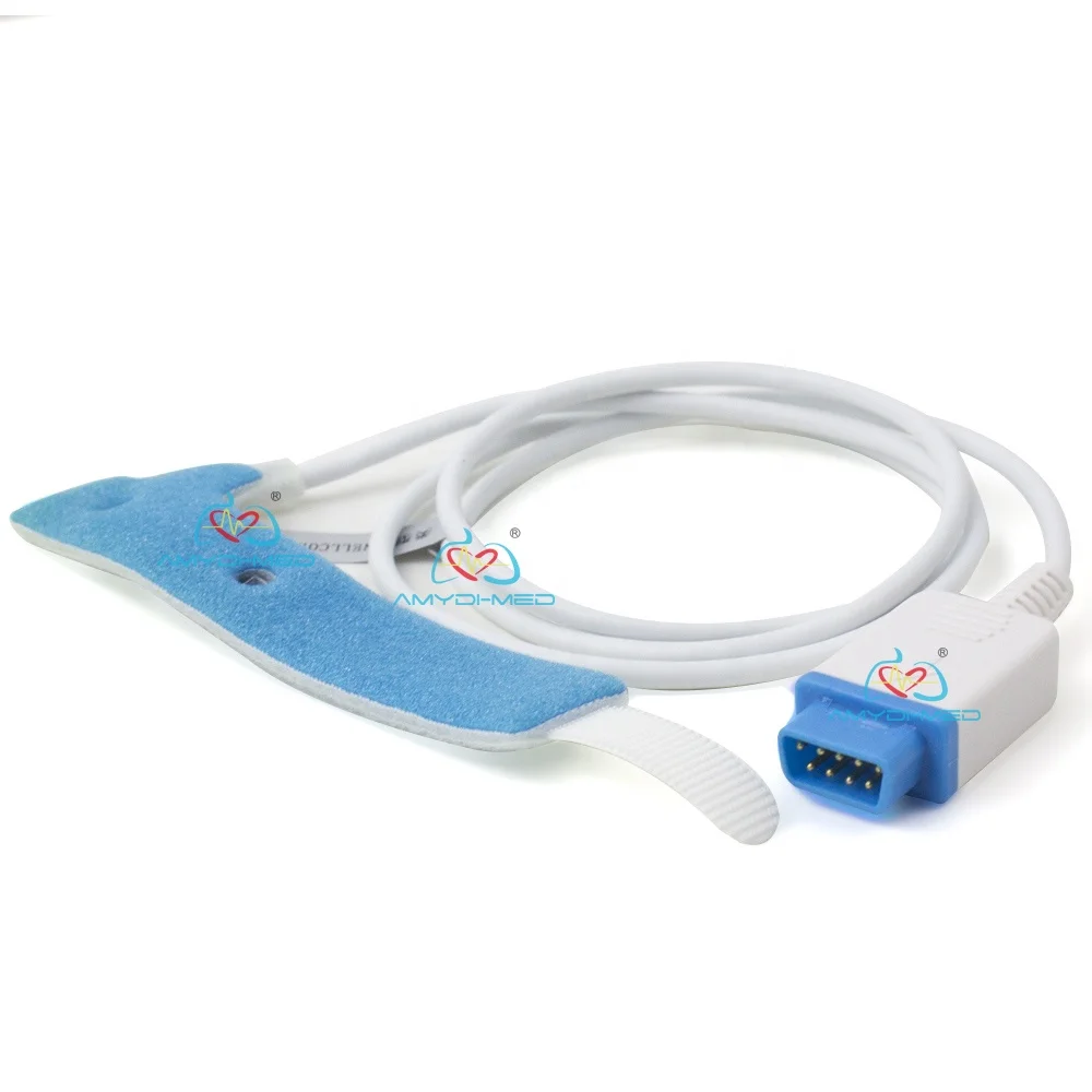 For GE-TruSingnal Disposable SpO2 Sensor 0.9m White Cable Ohmeda Small DB9-9P Adult Neonate Sponge Spo2 Probe